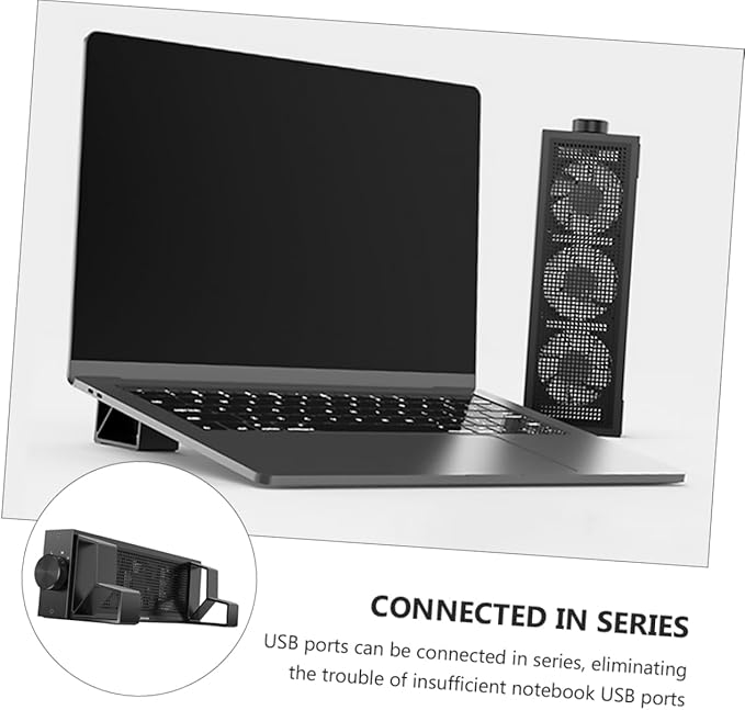 Tofficu Thickened Laptop Stand RGB Cooling Pad Gaming Laptop Accessory Detachable Fan Stand Ergonomic Design
