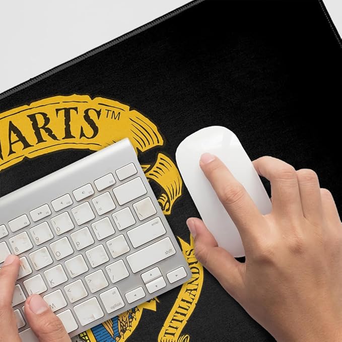 Harry Potter Ilustrated Hogwarts Crest Large Gaming Mouse Pad Desk Mat with Stitched Edges Non-Slip Base for Gamer Home and Office 31.5 x 15.7