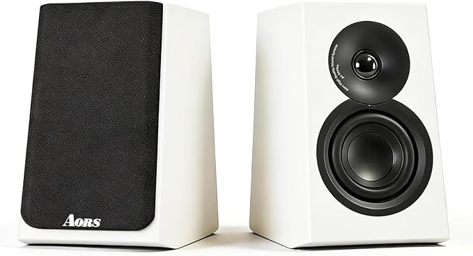 Active Bookshelf Speakers for TV &amp Desktop – Powered Stereo Bluetooth 5.3 Speaker with Optical &amp RCA Inputs Subwoofer Output Modern Wooden Design(AS-42 White)