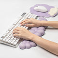 Memory Foam Keyboard Wrist Rest &amp Mouse Pad Set - Ergonomic Support for Laptop Mac &amp PC Cute Purple Cloud Design Non-Slip Base for Typing Gaming Pain Relief Comfortable Office Desk Must-