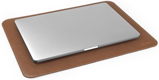 Londo PU Leather Mouse Pad – Desk Mat for Keyboard and Mouse Large Leather Office Desk Pad 13.18x17.32 (Light Brown)