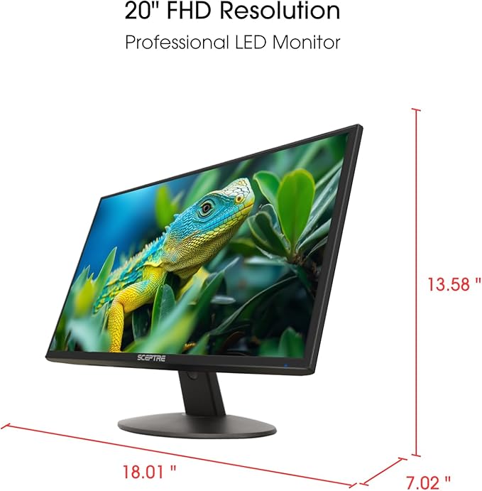 Sceptre New 20-inch Professional Monitor 1600 x 900 HDMI x2 Build-in Speakers 2025