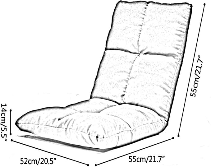 ELEFOCUS Folding Sofa Chair Folding Floor Chair 5 Speed Adjustment Bed Cushion Chair with Backrest for Balcony Bedroom(Brown)