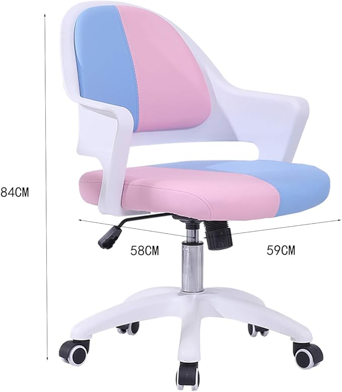 Mlaea Student Bedroom Gaming Chairs Executive Swivel Computer Chair with Backrest Dormitory Hotel Chair Rocking Function 59 * 58 * 84CM(Color:red)