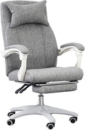 Gaming Chair Executive Office Computer Desk Chair Linkage Recliner with Headrest and Retractable Footrest (Color : Grey)