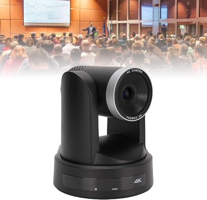 Yoidesu 4K Conference Room Camera System 12X Optical Zoom AI Auto Tracking PTZ Camera with CMOS Sensor 3X Digital Zoom Conference Room Webcam for Meeting Streaming (US Plug)