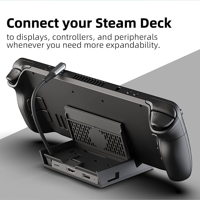 Skull &amp Co. x Savage Raven SteamDock: A Compact and Portable Dock with Detachable USB Hub HDMI TV Adapter for Steam Deck ROG Ally &amp Other Devices (for Switch OLED Smartphone Laptop) - Black