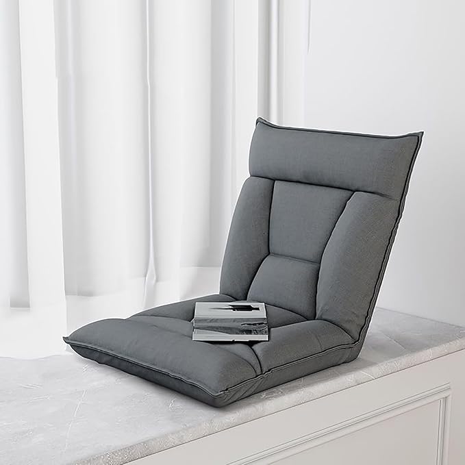 NaKeah Floor Chair 5-Position Adjustable Padded Lazy Recliner with Comfortable Back Support and Skin-Friendly Cover Great for Reading Playing Game MeditatingC