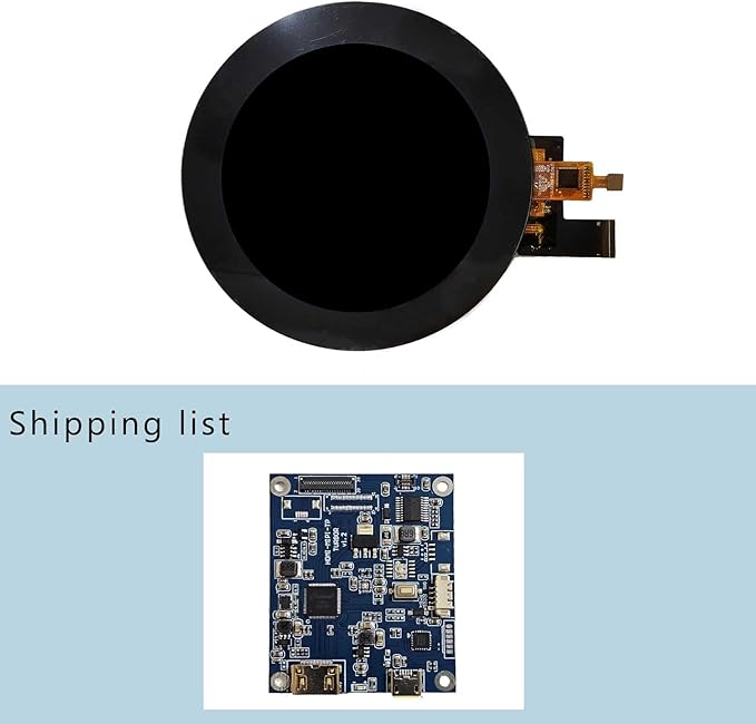 3.4 inch 800x800 IPS MIPI 330nit Round LCD Touch Screen and 39 pins Controller Board