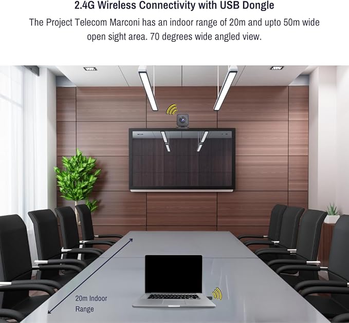 Project Telecom 1080p Wireless Webcam with Microphone – USB PC Camera for Laptop &amp Desktop Full HD Streaming Web Camera for Video Calls Zoom Remote Meetings – Plug &amp Play USB Web Cam