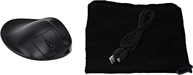 Hippus M2WB-LC Wired Light Click HandShoe Mouse (Right Hand Medium Black)