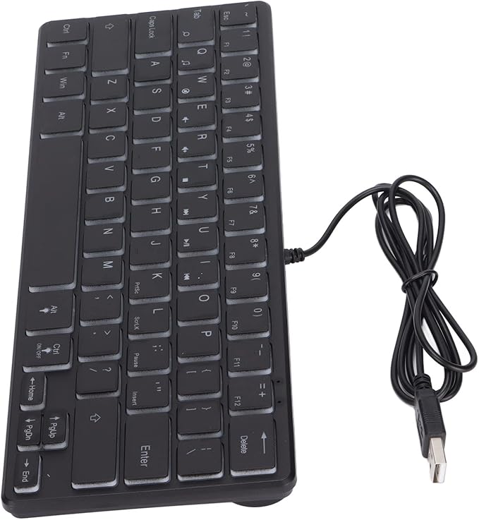 Wired Gaming Keyboard 64 Keys Mini RGB 3 Backlights Desktop Notebook Computer Accessories