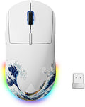 G57 Wireless Gaming Mouse 8000 DPI 80g 2.4G/Bluetooth/USB-C Rechargeable Wireless Mouse with 5 Programmable Buttons for PC/Mac White