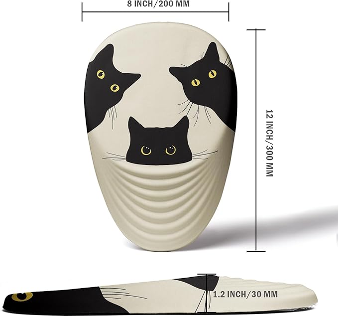 Mouse Pad Ergonomic Mouse Pad with Wrist Rest Support and Non-Slip PU Base Cute Computer Mousepad for Pain Relief Office &amp Home Beige Three Cats