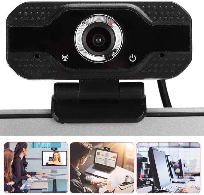 1080p HD Webcam with Microphone for Desktop - USB Plug and Play Online Class Camera Built-in Audio Pickup Perfect for Streaming &amp Video Conferencing