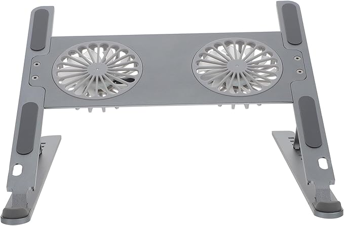Aluminum Laptop Cooler Stand with USB LED Fan Ventilated Air Circulation and Protection for Gaming and Work and Practical Cooling Pad Holder