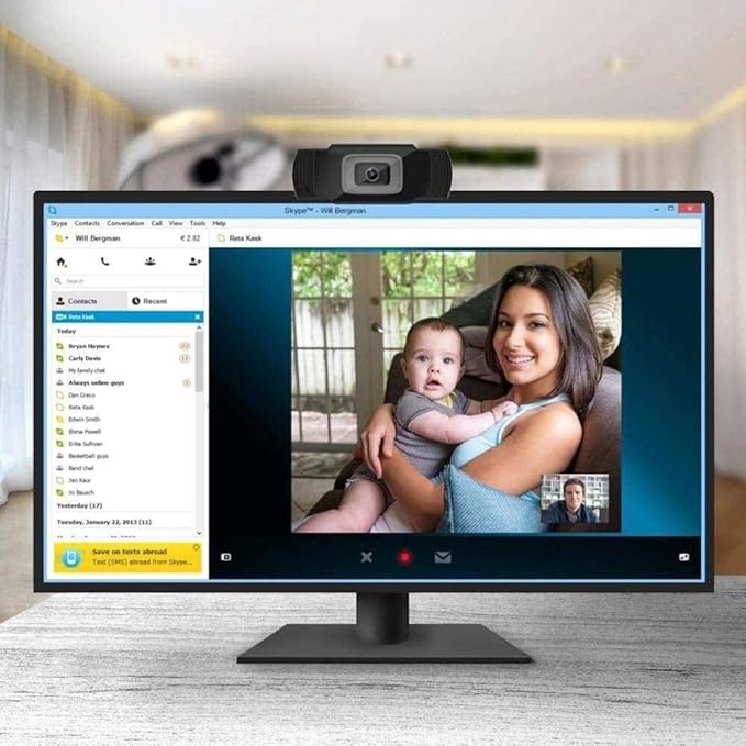 Webcam 480P HD Autofocus Widescreen Web Camera Cam with Noise Reduction Microphones Used for Video Calling Recording for Computer Desktop Laptop Suitable for Home Computer Equi