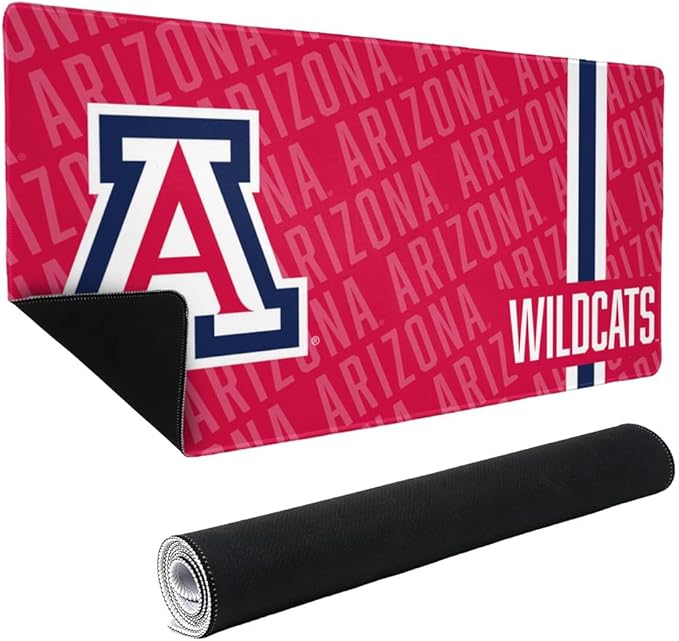 University of Arizona Wildcats Mascot Large Gaming Mouse Pad Desk Mat with Stitched Edges Non-Slip Base for Gamer Home and Office 31.5 x 15.7