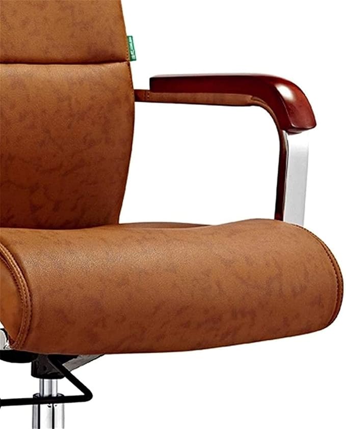 Office Brown Office Chair Computer Chair Leather Rotating Table and Chair Lift Gaming Chair Backrest Work Chair Game Seat Chair (Size:Free SizeColor:Brown)