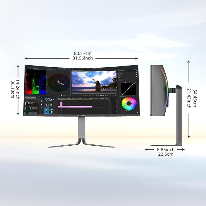 34 Inch Ultrawide Productivity Curved Monitor 65W USB-C &amp KVM 3440x1440 WQHD 165Hz 21:9 R1000 Display 100% sRGB for Work and Gaming 4000:1 Height Adjustable PIP/PBP HDMI DisplayPort