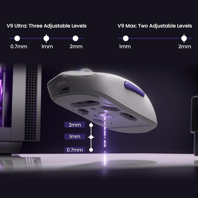 Akko Dash Max Wireless Gaming Mouse 8K Polling Rate with PAW3395 Sensor 26000 DPI 41g Ultra Lightweight Akko Custom Optical Switches BT/2.4G/Wired Symmetrical Computer Mouse White