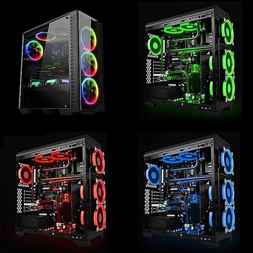 120mm Computer Cooling Fan RGB PC Radiator Case Adjustable LED Heatsink Colorful Cooler Fans for