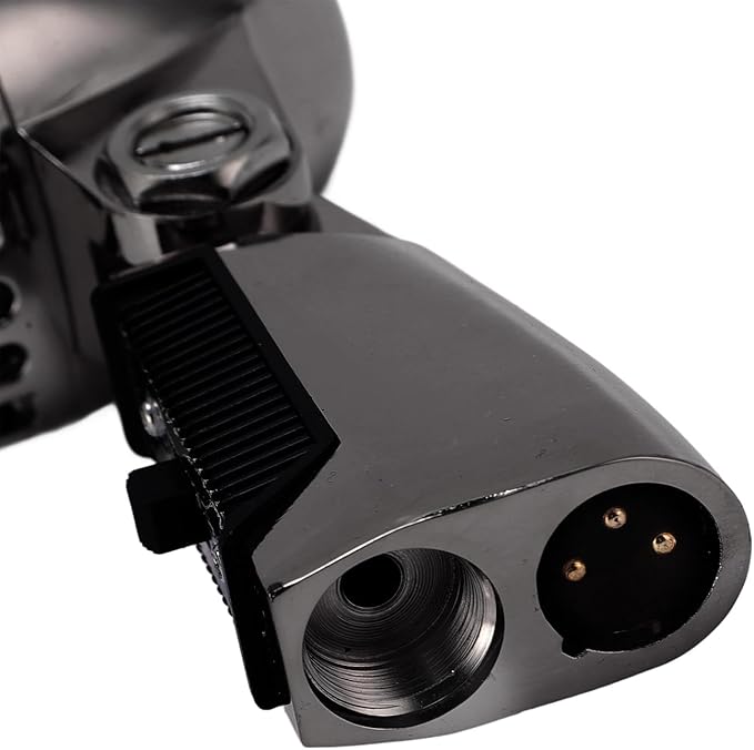 Dpofirs Dynamic Microphone with Rugged Design and Cardioid Pickup - Studio Quality Sound for Live Performances and Singing Plug and Play Shockproof Structure (Gunmetal Grey)