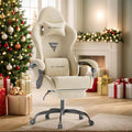 Soontrans Velvet Fabric Gaming Chair with Footrest Comfortable Video Gamer Chair for Adult Ergonomic Desk Game Office Computer Chairs with Massage Lumbar CushionHeadrest