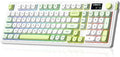 L98 Wireless Gaming Keyboard Green Cute Creamy Keyboard with Number Pad Tri-Mode BT5.0/2.4GHz/USB-C RGB Backlit Quiet Office Computer Keyboards for PC Mac Laptop (Green White)