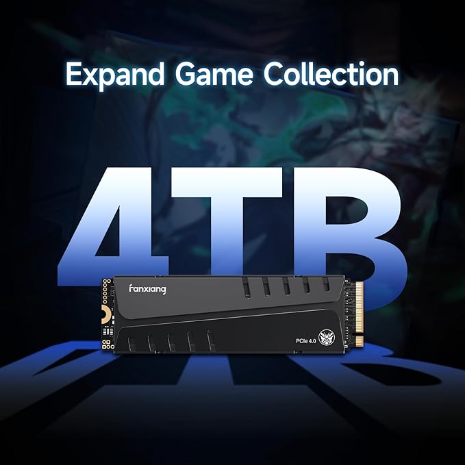 fanxiang S770 4TB NVMe M.2 SSD for PS5 - with Heatsink and DRAM Up to 7300MB/s PCIe 4.0 Suitable for PS5 Memory Expansion Game Enthusiasts IT Professionals