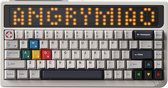 Angry Miao AM RGB 65 Wireless Creamy Mechanical Gaming Keyboard. 68-Key Tri-Mode 2.4G Bluetooth Wireless. Custom LED Screen. Hot-Swap Switch. High-End RGB Gaming Accessories for PC &amp Mac - Cloud W