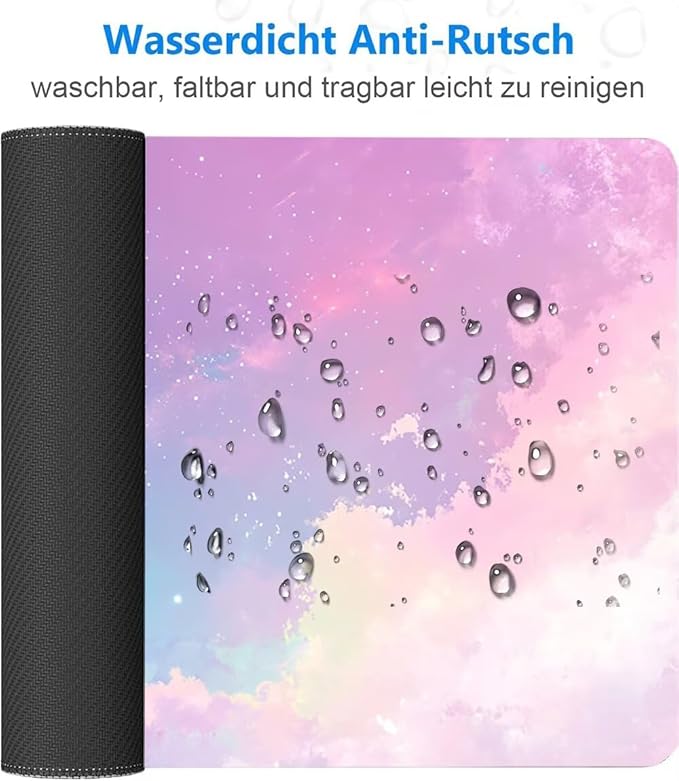 Large Mouse Pad Starry Sky Desk Mat Pink Office Gaming Mouse Pad with Stitched Edges 32x12in Extended Mousepad with Non-Slip Waterproof Rubber Base for PC Laptop Desk Home Office Accessories a-6726