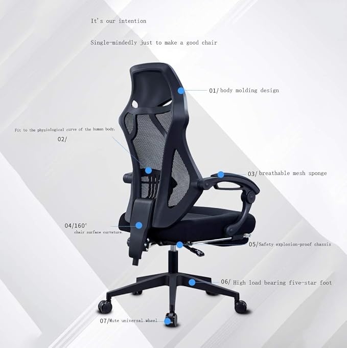 Office Chair Gaming Chair Computer Chair Ergonomic Mesh Office Chair High Back Computer Chair Desk Chair Mesh Chair with Thick Cushion Soft Adjustable (Color : 3-Pack)