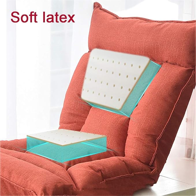 Floor Chair Floor ChairIndividual Folding Meditation Chair Latex Filling Padded Gaming Chair Adjustable Backrest with Removable Foot pad for5 Colour (Color : Gray)