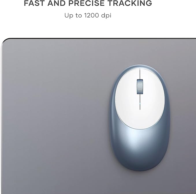 Satechi M1 Wireless Bluetooth Mouse USB-C Rechargeable Compact &amp Portable for MacBook Air/Pro M5/M4 iPad Air/Pro M5/M4/M3 iPad mini Mac mini iMac &amp Windows - Blue