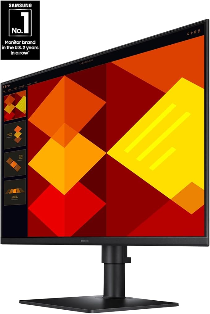 Samsung 27” (S40GD) Borderless Business Monitor with IPS Panel 100Hz Refresh Rate Eye Saver Mode Ergonomic Design Game Picture Mode LS27D408GANXGO