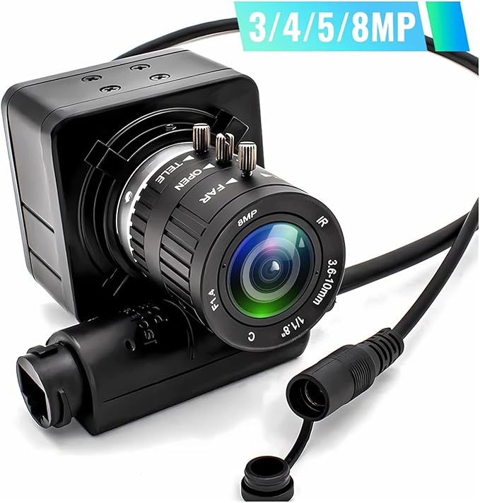4K POE 48V MINI IP Camera HD Security High Definition Surveillance Support Metal Box 3 10mm Varifocal Webcam