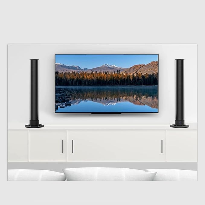 Yunseity Speaker Kit 40W Subwoofer 3D Stereo Home Cordless Speaker Soundbar Speakers for TV Computer with 4 Drivers DSP Technology 3D Sound 8-10m