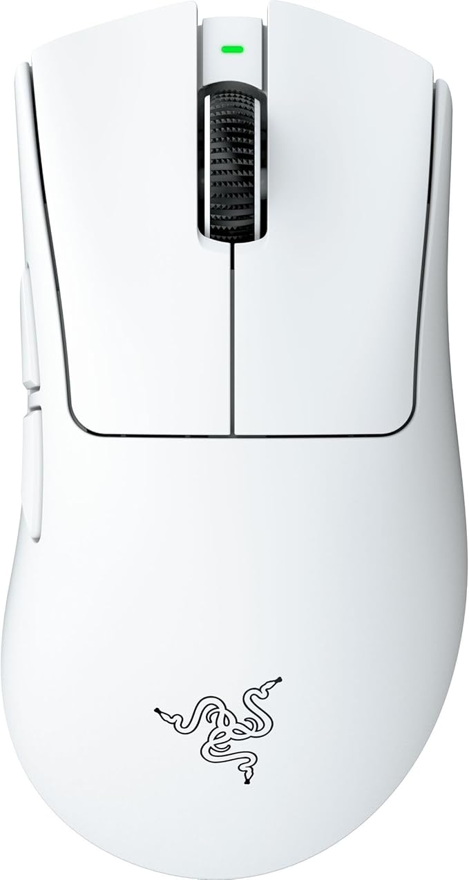 Razer DeathAdder V4 Pro Wireless Gaming Mouse: 57g Lightweight - HyperSpeed Wireless Gen-2 - Optical Scroll Wheel - Optical Switches Gen-4 - Focus Pro 45K Sensor Gen-2 - Up to 150 Hr Battery - White