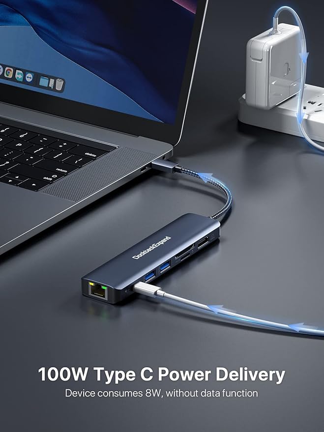 USB C Hub Multiport Adapter DockteckExpand 7-in-1 Type C Hub with 4K 60Hz HDMI1Gbps Ethernet100W PD2 USB 3.0 PortsSD/TF Card Slots for MacBook Pro MacBook Air iPad Pro Surface Steam Deck