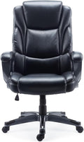 Staples Mcallum Ergonomic Manager &amp Executive Office Chair Task Desk Swivel Chair with Wheels Adjustable Height Bonded Leather Black