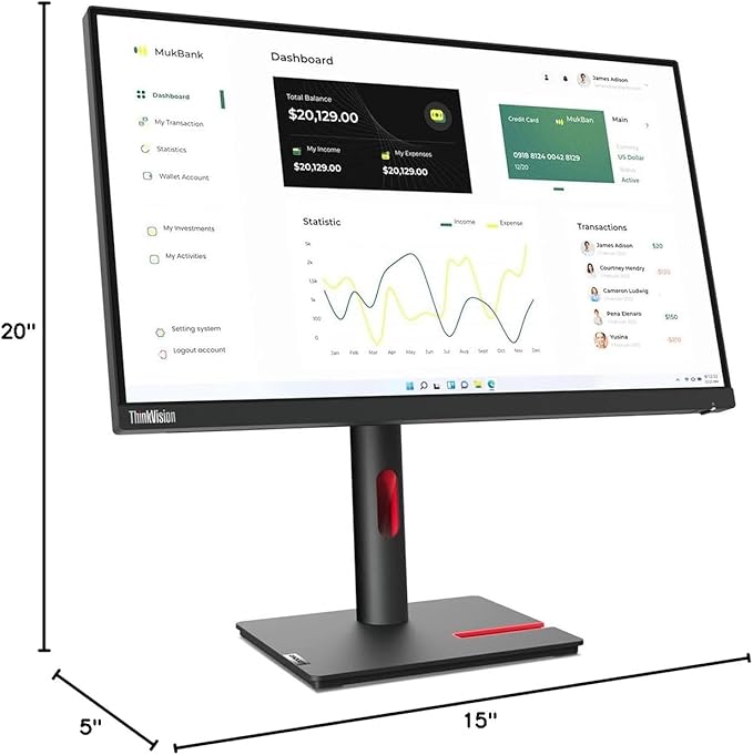 Lenovo 23.8IN IPS 2560X1440 1000:1 THINKVISION P24H-30 HDMI DP USB BLK