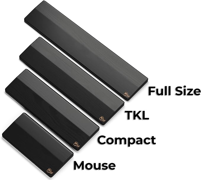 Glorious Gaming Wooden Mouse Wrist Rest - Onyx/Black - for Gaming Mice Wood Ergonomic Palm Rest| 8x4x0.75 inches/19mm Thick (GV-M-Dark)