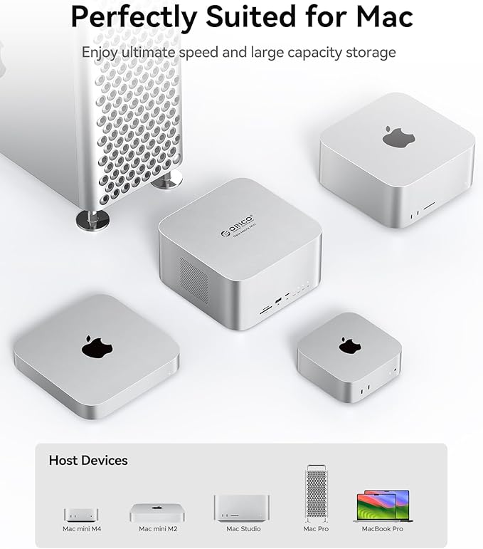ORICO DataMatrix Mini 18TB Externsion Storage 2TB SSD with 16TB External Hard Drive 10Gbps USB-C&ampUSB A Docking Station Compatible with Thunderbolt 3/4/5 SD/TF/CF Card Reader for MacBook