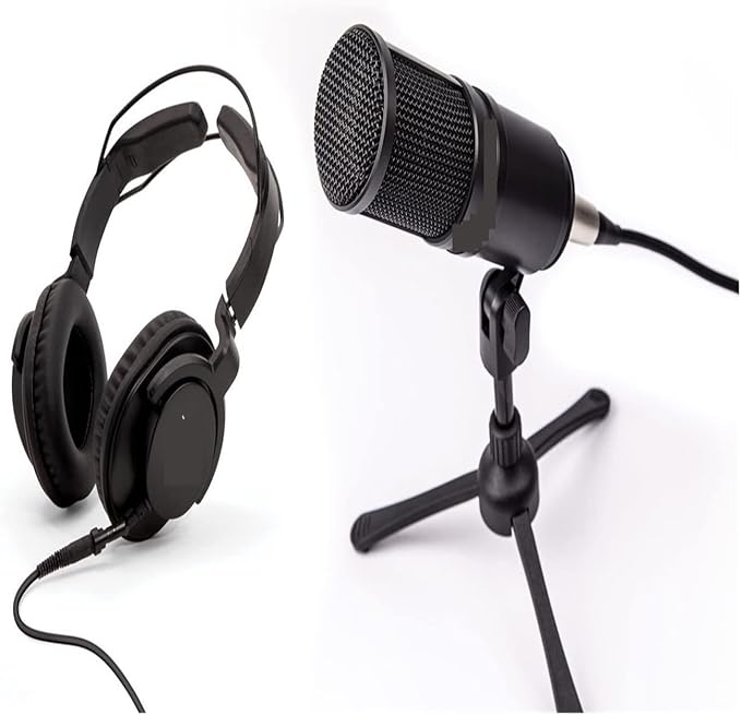 Podcast MIC Pack Microphone and ZHP-1 Headphone Recording Set for Professional Sounding PodcastPMP