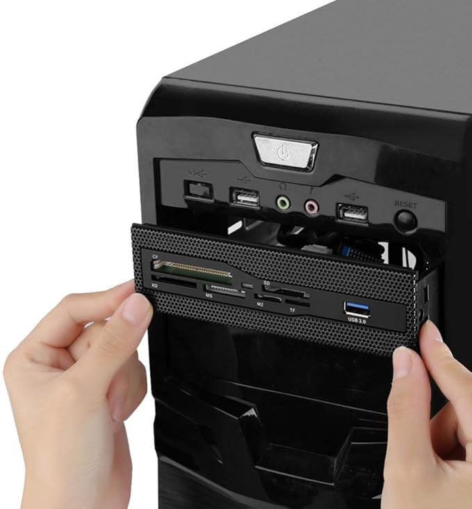 PC Front Panel Multi-Function USB 3.0 Hub Card Reader Supports M.2 MS XD CF TF for Computer - High Speed Internal Card Reader