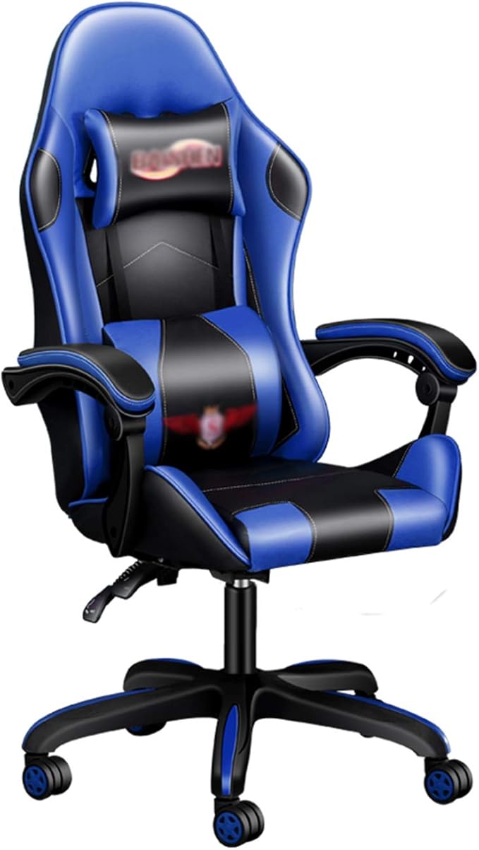 Mlaea Home Gaming Chairs for Adults Gaming Room Bedroom Computer Chairs Flexible Lifting Rod Adjustable Height 38 * 48 * 123-133CM(Color:Blue)