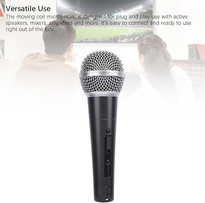 AMAKO Wired Dynamic Microphone:Cardioid Handheld Microphone Setfor Speakers Mixers and Amplifiersfor Clear Recording Effects (Black)