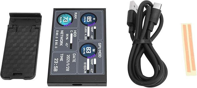 3.5Inch IPS Secondary Screen: Portable Small Portable Monitor for PC USB C Computer Temperature Display Sub Screen Computer Temp Screen
