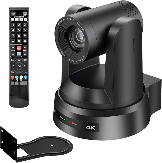 PTZ Camera 4KAI Auto Tracking USB3.0/3G-SDI/LAN HDMI PTZ Camera 20X Optical +16X Digital Zoom with PoE Live Streaming for Church WorshipOBSFacebookYouTube